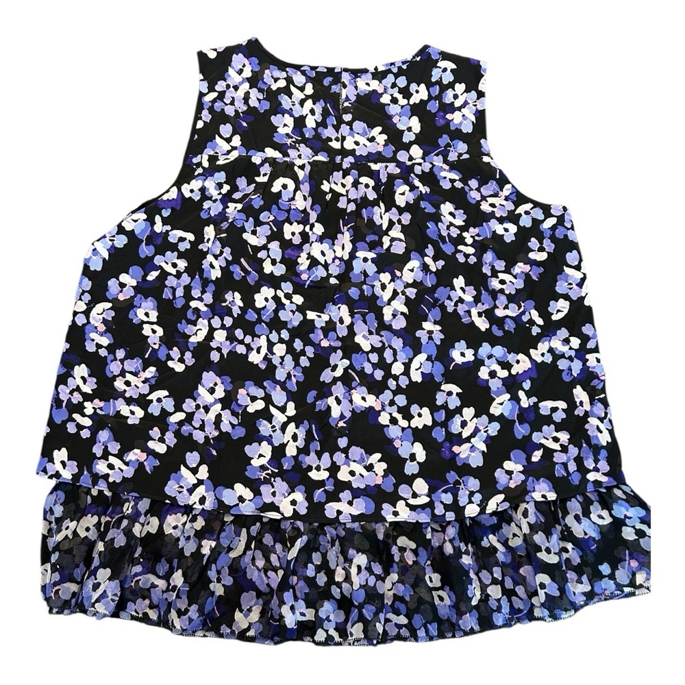Kate Spade Floral Hydrangea Silk Double Layer Tank Size Large - Picture 2 of 9